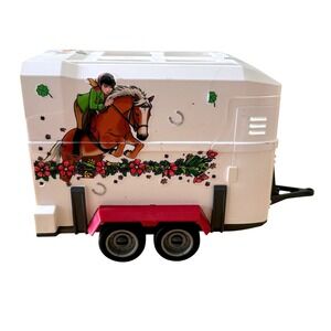 Schleich Horse Trailer Stable Carry Case Transport Truck Equestrian Toy White
